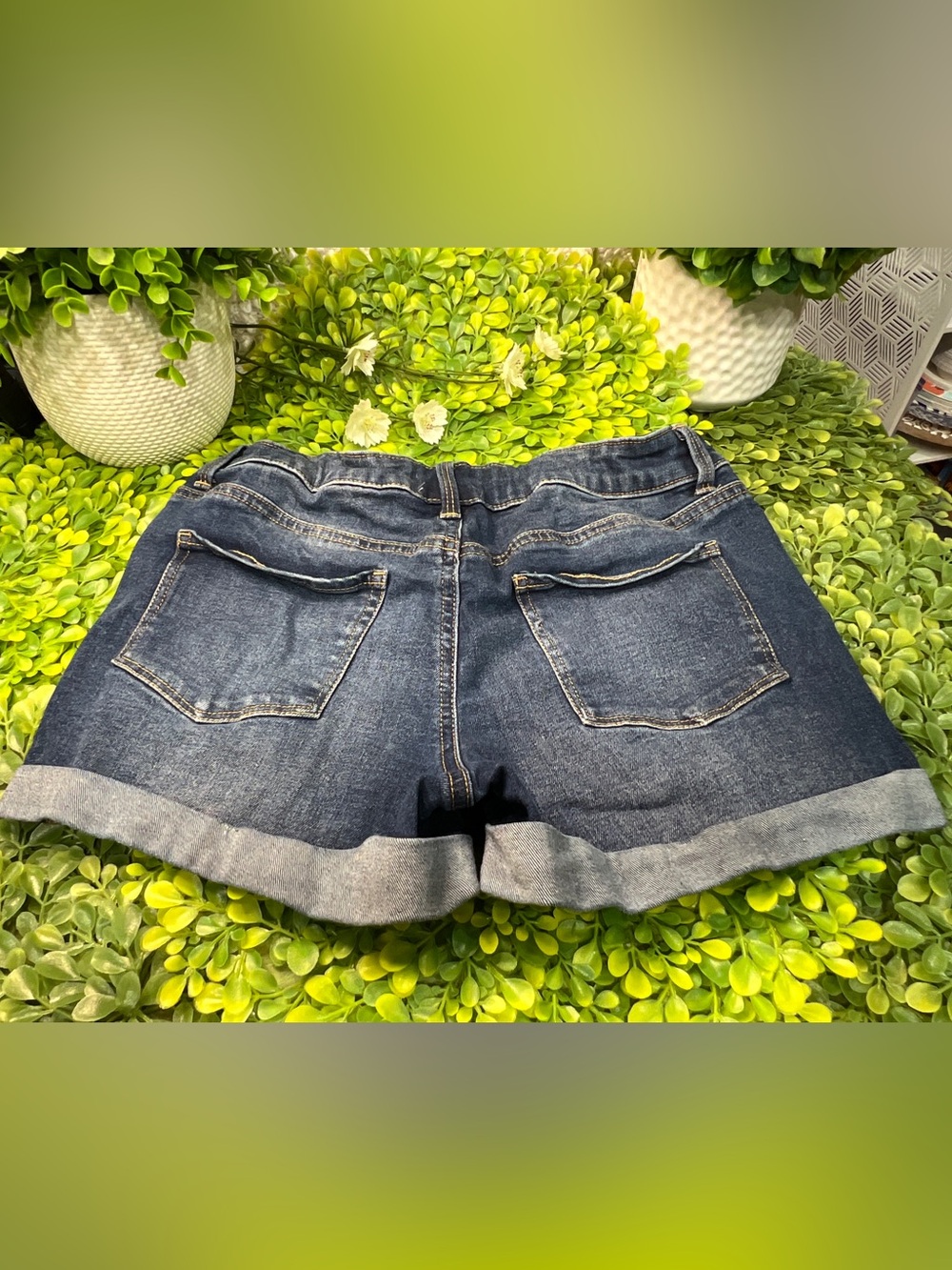 SO Dark Blue Cuffed Denim Shorts